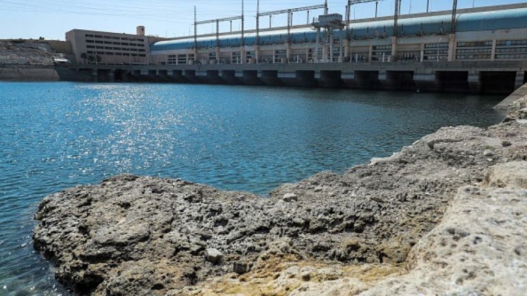 This picture taken on July 24, 2021 shows a view of the generators at the 1999 Tishrin (October) Dam along the Euphrates river near Manbij in eastern Syria. - Aid groups and engineers are warning of a looming humanitarian disaster in northeast Syria, where plummeting water levels at hydroelectric dams since January are threatening water and power cutoffs for millions amidst the coronavirus pandemic and economic crisis. Many in the Kurdish-held area are accusing neighbour and archfoe Turkey of weaponising water by tightening the tap upstream. (Photo by Delil SOULEIMAN / AFP) (Photo by DELIL SOULEIMAN/AFP via Getty Images)